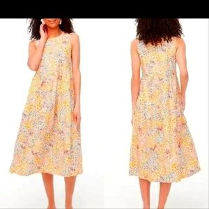 J Crew Mixed-Floral Tiered Dress Size 18  Color: Clementine